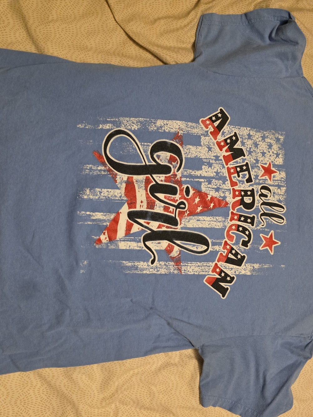 Gildan Blue 'All American Girl' Graphic Tee